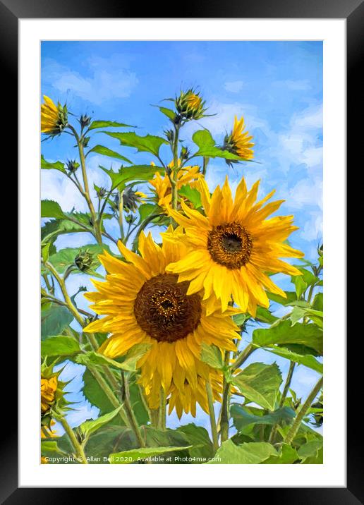 Sun flowers Van Gogh style Framed Mounted Print by Allan Bell