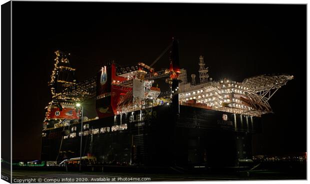 big crane vessel in rotterdam harbour Canvas Print by Chris Willemsen