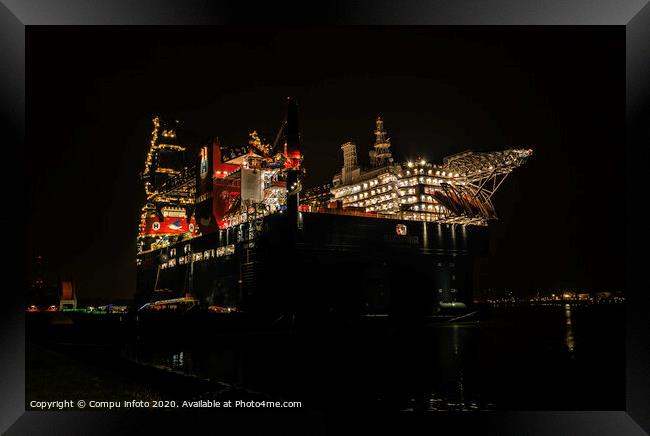 big crane vessel in rotterdam harbour Framed Print by Chris Willemsen