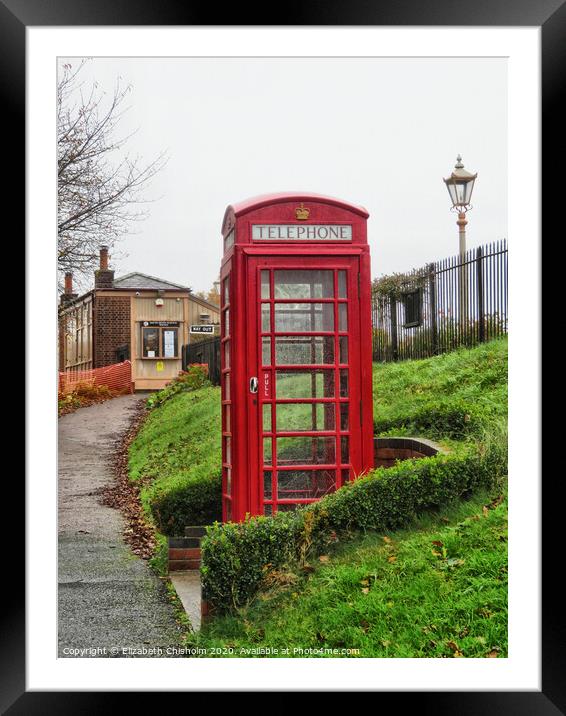 Red Telephone Box outside South Devon Railway Station Framed Mounted Print by Elizabeth Chisholm