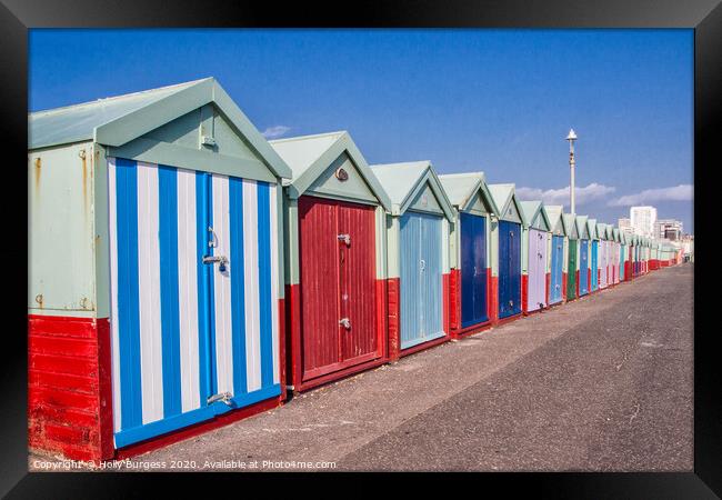 Brighton Beach huts Framed Print by Holly Burgess