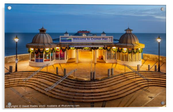 Cromer Pier Entrance at Dawn Acrylic by David Powley
