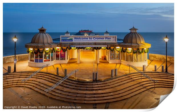 Cromer Pier Entrance at Dawn Print by David Powley