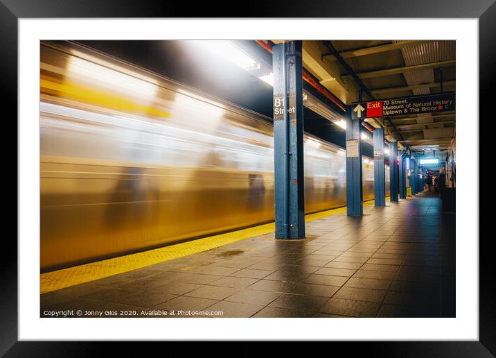 Passing Metro Train on 81st Street Framed Mounted Print by Jonny Gios
