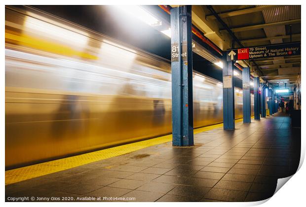 Passing Metro Train on 81st Street Print by Jonny Gios
