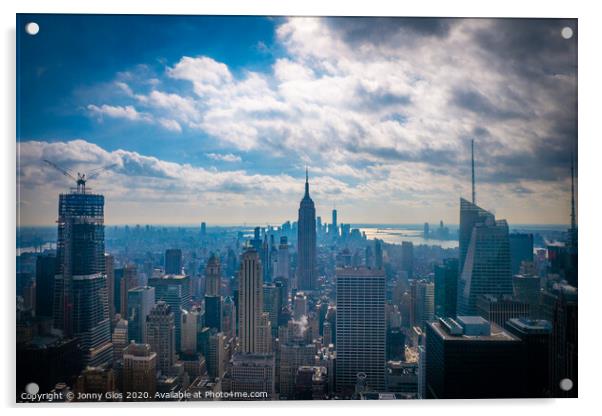 New York Skyline  Acrylic by Jonny Gios