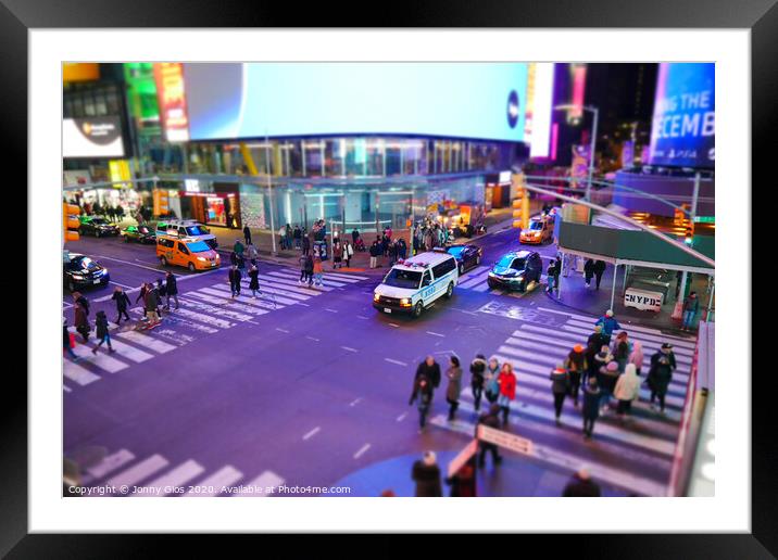 Crossroad in Time Square Framed Mounted Print by Jonny Gios