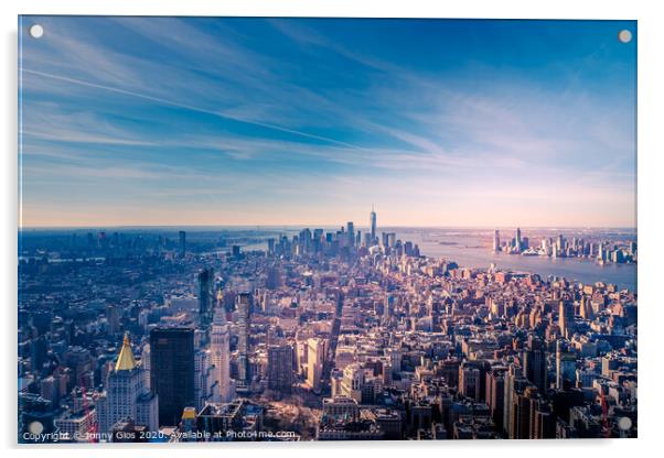 New York Skyline  Acrylic by Jonny Gios