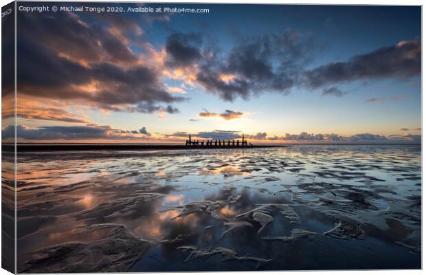 St Annes Sunset  Canvas Print by Michael Tonge
