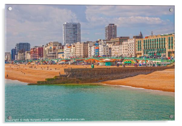 Brighton sea front  Acrylic by Holly Burgess