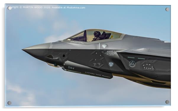 F-35 Stealth pilot Acrylic by MARTIN WOOD