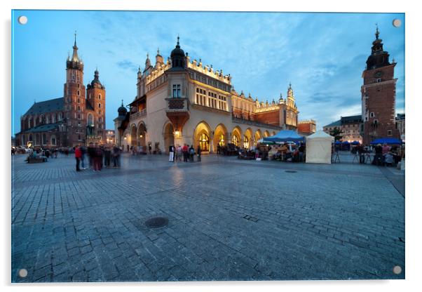 Old Town Square In City Of Krakow Acrylic by Artur Bogacki
