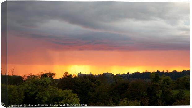 Storm over Arundel at Sunset Canvas Print by Allan Bell