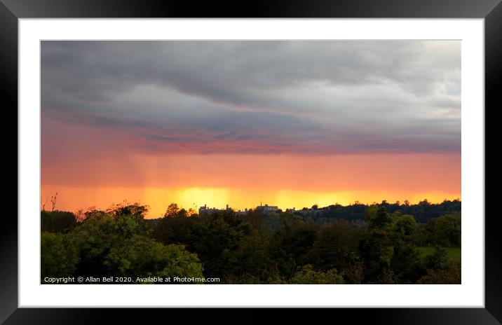 Storm over Arundel at Sunset Framed Mounted Print by Allan Bell