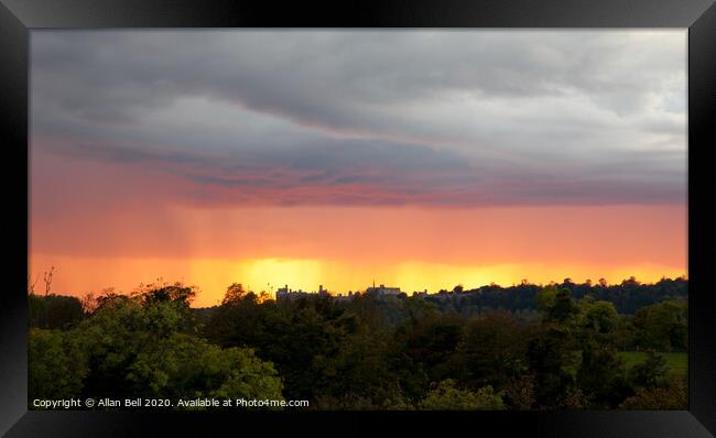 Storm over Arundel at Sunset Framed Print by Allan Bell
