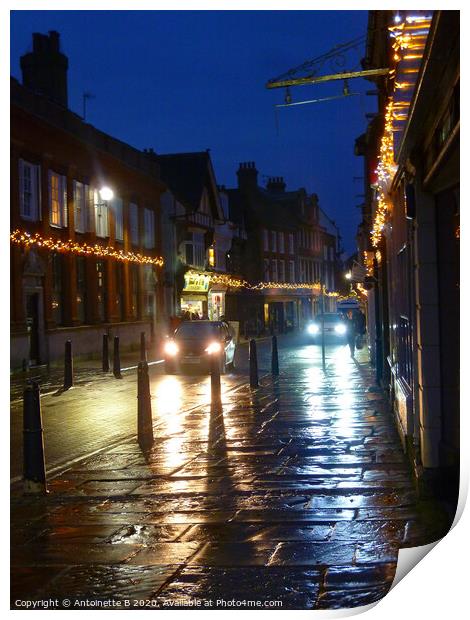Hythe High Street after the rain  Print by Antoinette B