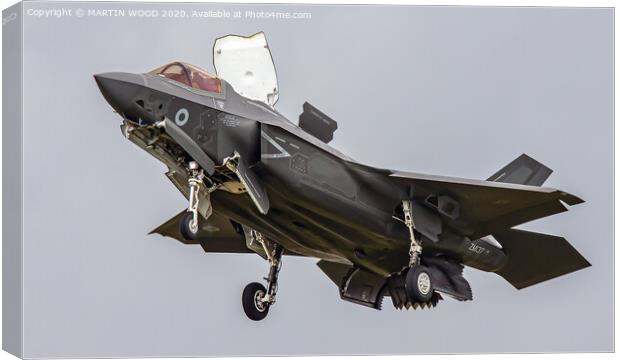 RAF F-35B Lightning in the hover Canvas Print by MARTIN WOOD