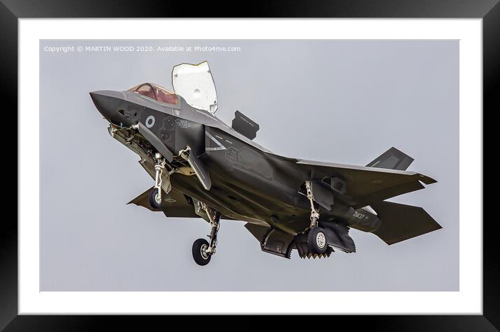 RAF F-35B Lightning in the hover Framed Mounted Print by MARTIN WOOD
