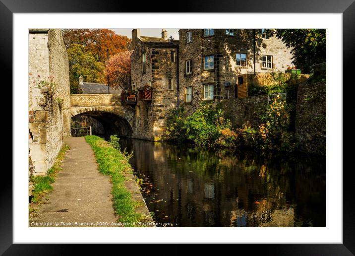 Canalside Path and Bridge in Skipton Framed Mounted Print by David Brookens