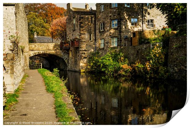 Canalside Path and Bridge in Skipton Print by David Brookens