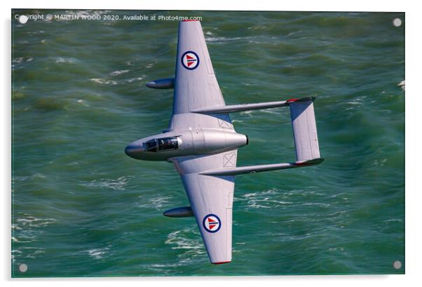 De Havilland Vampire Topside Acrylic by MARTIN WOOD