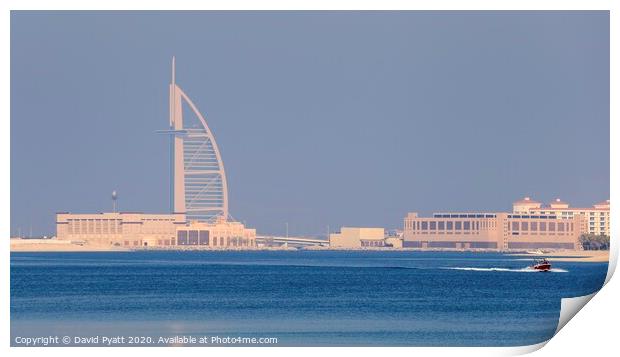 Burj AL Arab Panorama  Print by David Pyatt