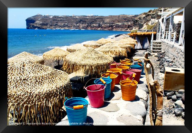 Santorini beach Framed Print by Alessandro Ricardo Uva