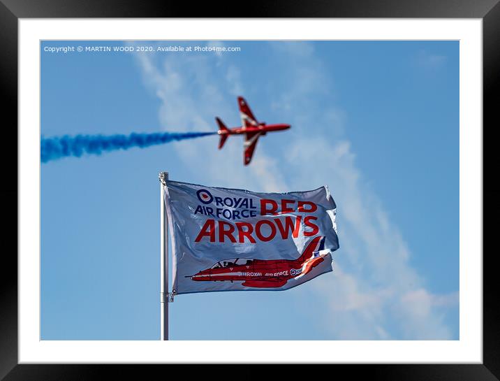 Red Arrows - Flying the Flag Framed Mounted Print by MARTIN WOOD