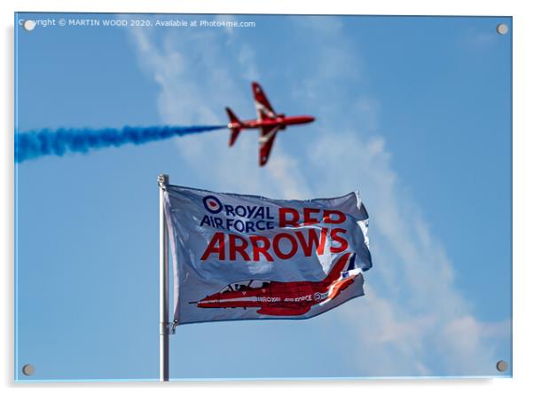 Red Arrows - Flying the Flag Acrylic by MARTIN WOOD
