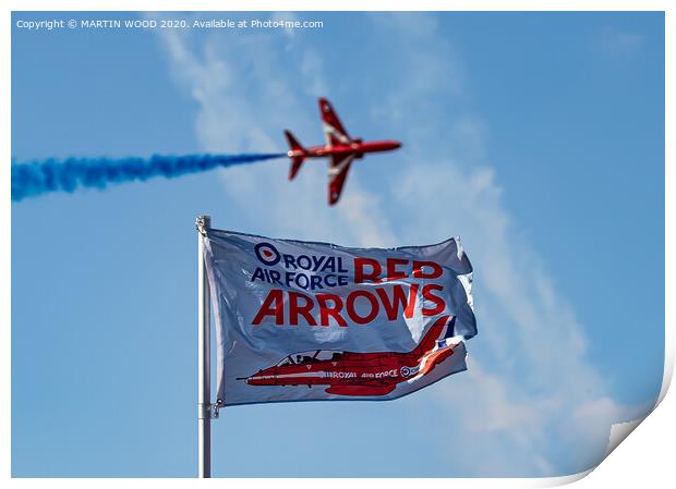 Red Arrows - Flying the Flag Print by MARTIN WOOD