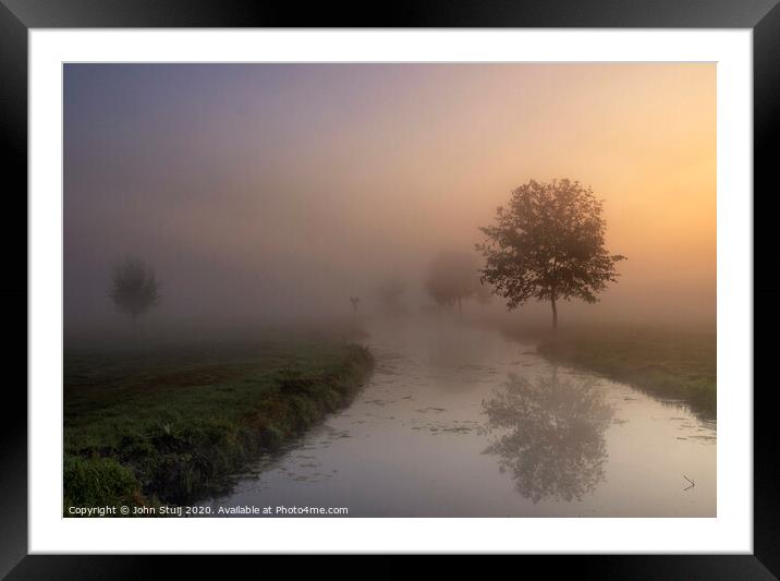 Misty morning near Giessenburg Framed Mounted Print by John Stuij