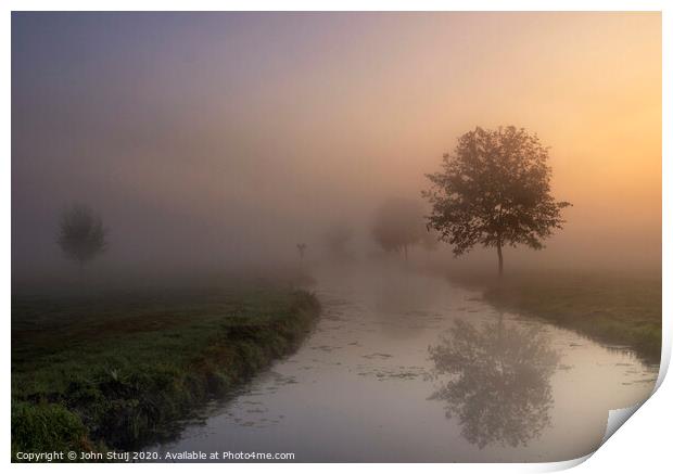 Misty morning near Giessenburg Print by John Stuij