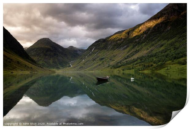 Lake Anestolsvatnet near Sogndal Print by John Stuij