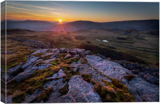 Sunset at Penwyllt Canvas Print by Leighton Collins