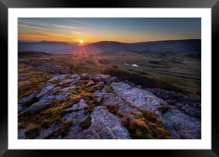 Sunset at Penwyllt Framed Mounted Print by Leighton Collins