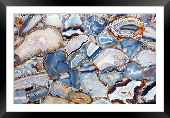 Amazing mesmerizing cross sectional view gemstones agate. Framed Mounted Print by Sergii Petruk