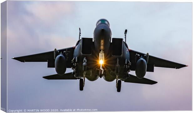 F-15 Eagle Landing Canvas Print by MARTIN WOOD