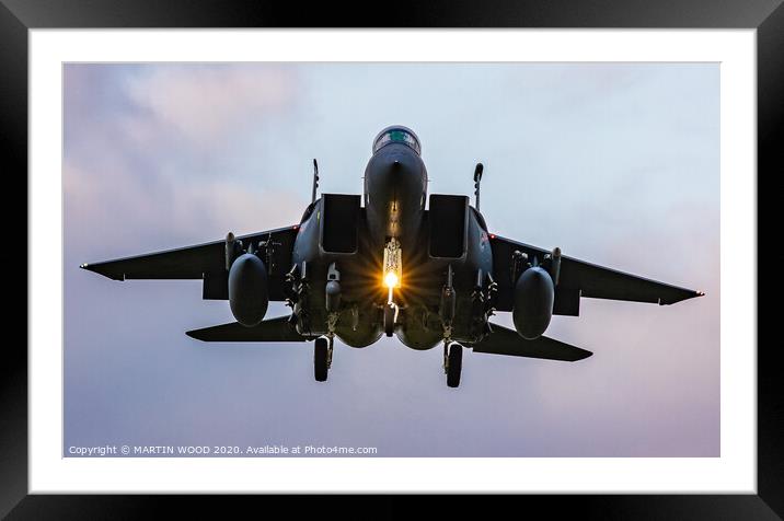 F-15 Eagle Landing Framed Mounted Print by MARTIN WOOD
