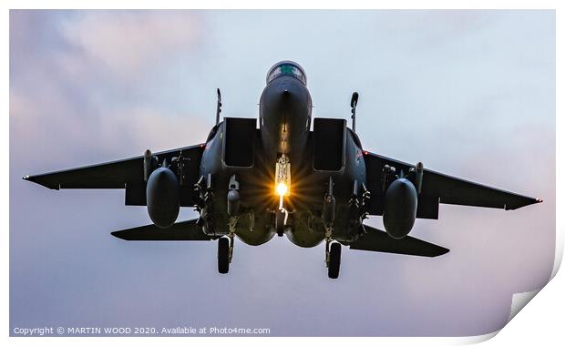 F-15 Eagle Landing Print by MARTIN WOOD