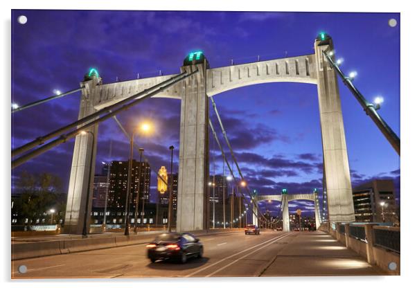 Hennepin Avenue Bridge Acrylic by Jim Hughes