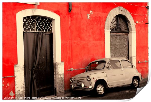 The Old Car - Amalfi Print by Alessandro Ricardo Uva