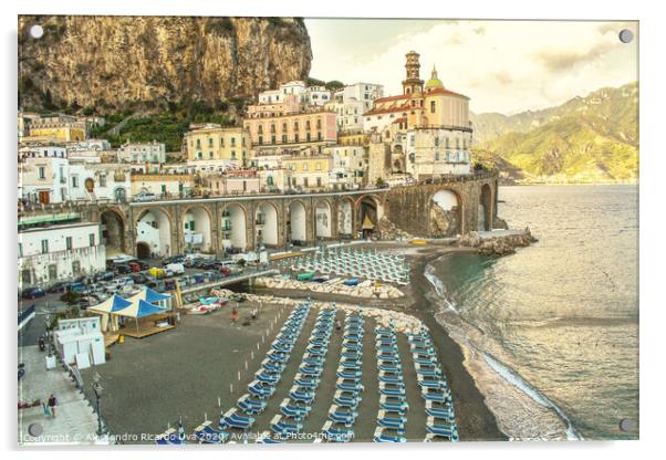 Amalfi Coast - Atrani Village Acrylic by Alessandro Ricardo Uva