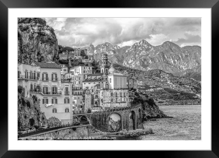 Amalfi Coast - Atrani Framed Mounted Print by Alessandro Ricardo Uva