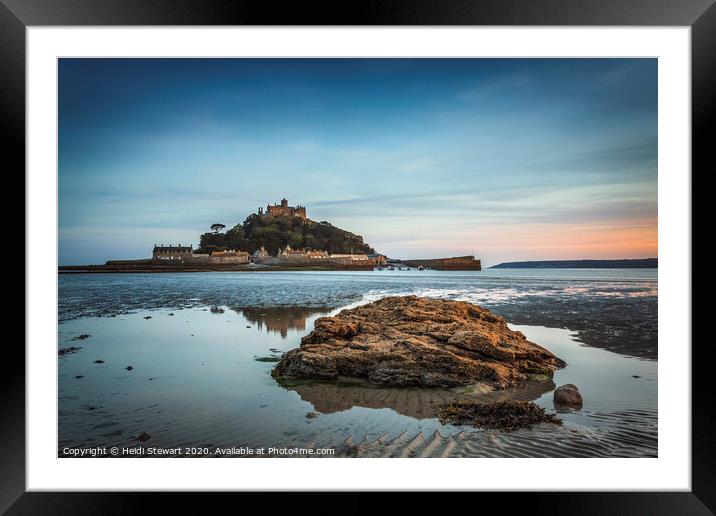 St Michaels Mount Reflected Framed Mounted Print by Heidi Stewart