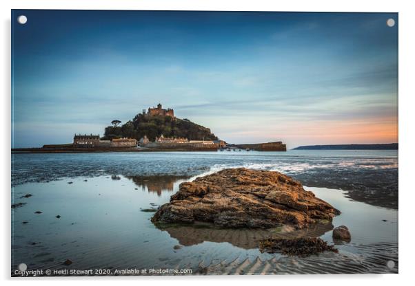 St Michaels Mount Reflected Acrylic by Heidi Stewart