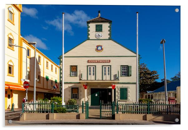 Courthouse in Sint Maarten Acrylic by Roger Green