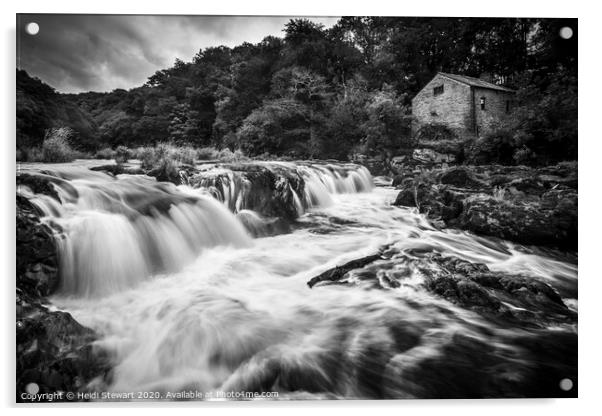 Cenarth Falls and Old Mill, West Wales Acrylic by Heidi Stewart