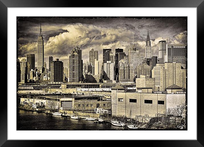 Manhattan From Queens Framed Mounted Print by Chris Lord