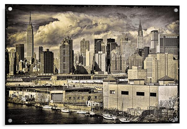 Manhattan From Queens Acrylic by Chris Lord