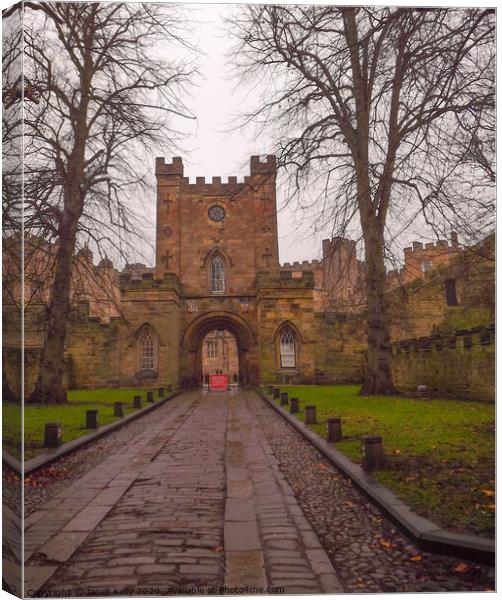Durham castle enterance  Canvas Print by Janet Kelly